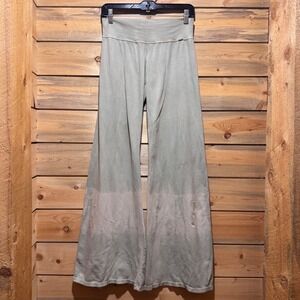 Mora Easy Going Pants Earth Wide Leg Ombré Light Green Tie Dye Ladies Small